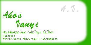 akos vanyi business card